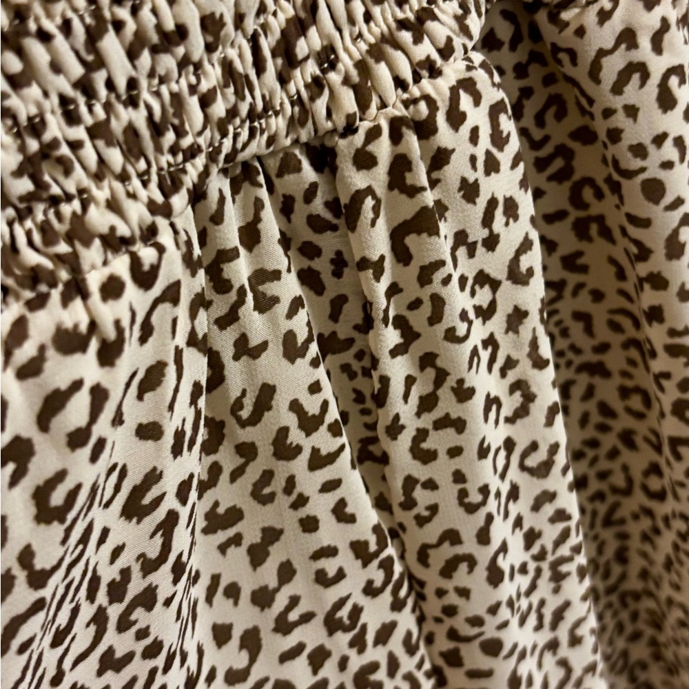 Leopard Print Maxi Dress with Cream Lace Trim - Picture 4 of 4